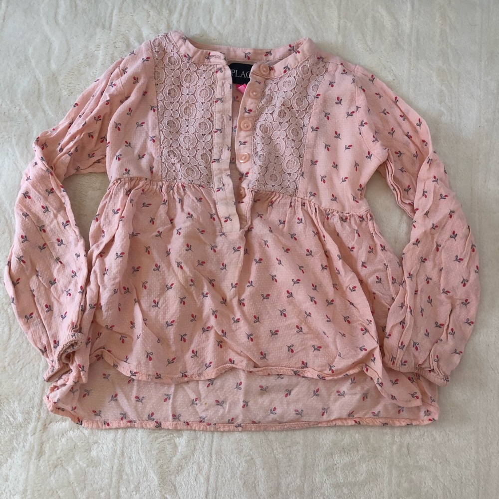 Place Xsmall 4 pink floral blouse